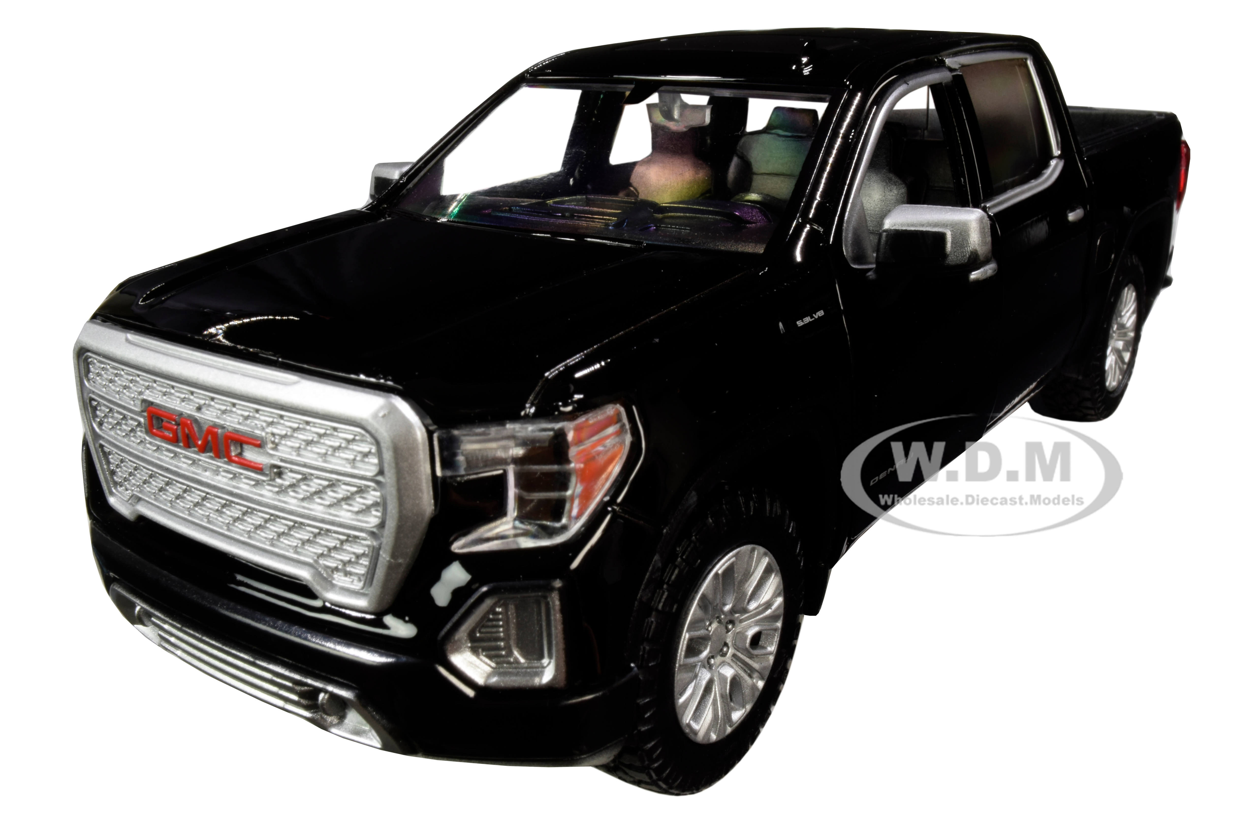 2019 GMC Sierra 1500 Denali Crew Cab Pickup Truck Black 1/24-1/27 Diecast Model Car by Motormax