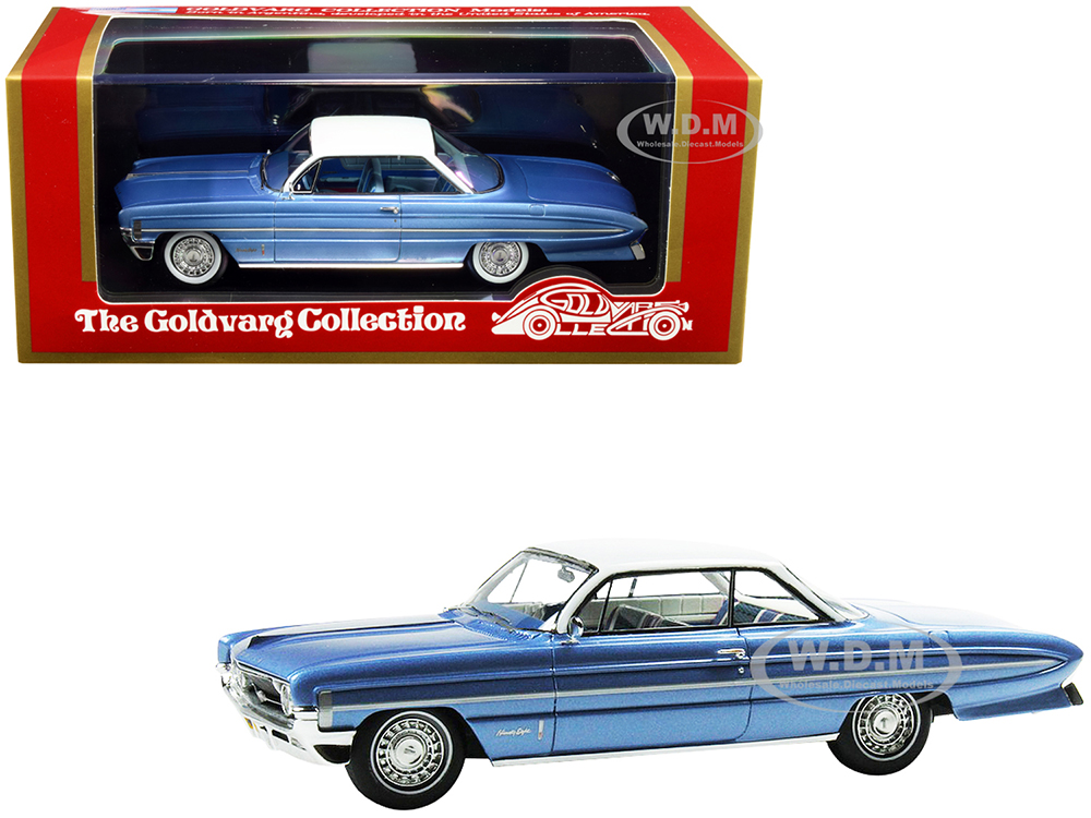 1961 Oldsmobile "Bubble Top" Light Blue Metallic with White Top Limited Edition to 235 pieces Worldwide 1/43 Model Car by Goldvarg Collection