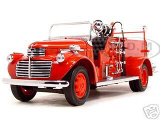 1941 Gmc Fire Engine Red With Accessories 1/24 Diecast Model Car By Road Signature