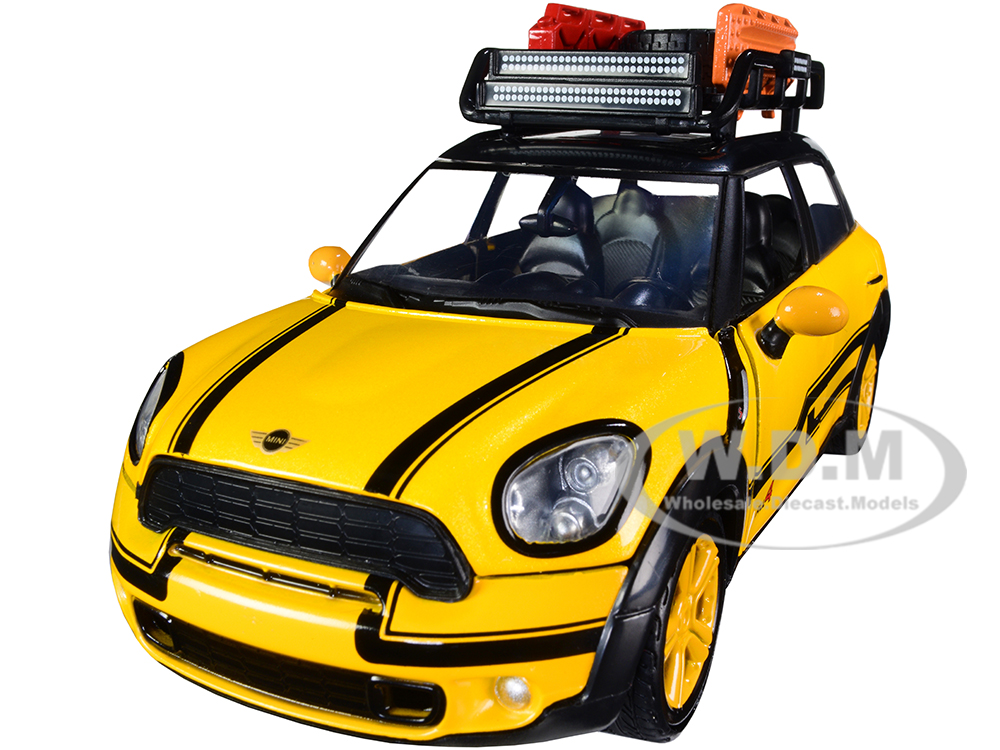 Mini Cooper S Countryman with Roof Rack and Accessories Yellow Metallic and Black "City Classics" Series 1/24 Diecast Model Car by Motormax