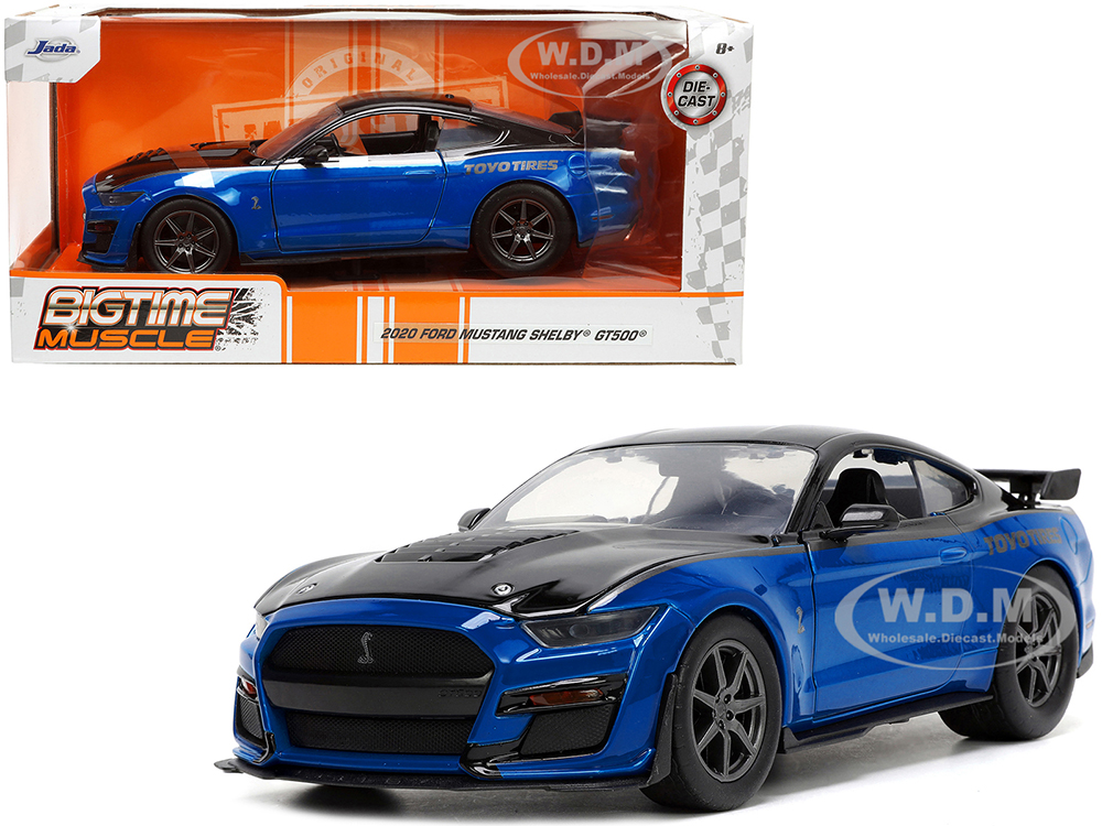 2020 Ford Mustang Shelby GT500 Blue and Black Toyo Tires Bigtime Muscle Series 1/24 Diecast Model Car by Jada