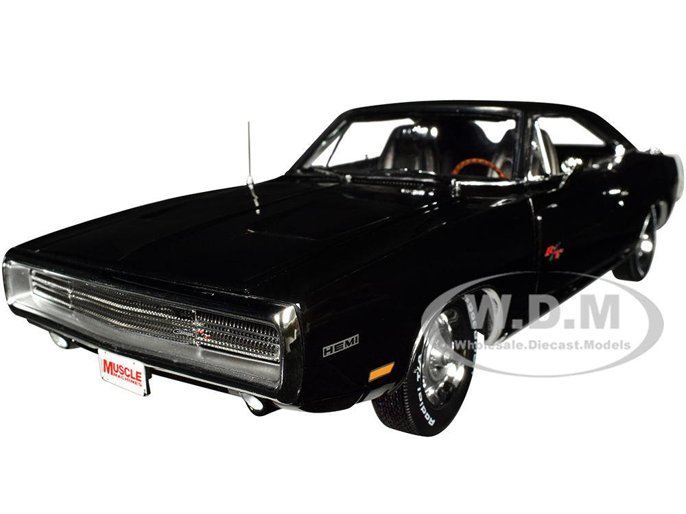 1970 Dodge Charger R/T Black with White Tail Stripe 