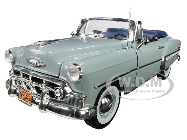 1953 Chevrolet Bel Air Open Convertible Horizon Blue 1/18 Diecast Model Car  By Sun Star