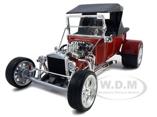 1923 Ford T-Bucket Soft Top Burgundy with Black Top 1/18 Diecast Model Car by Road Signature