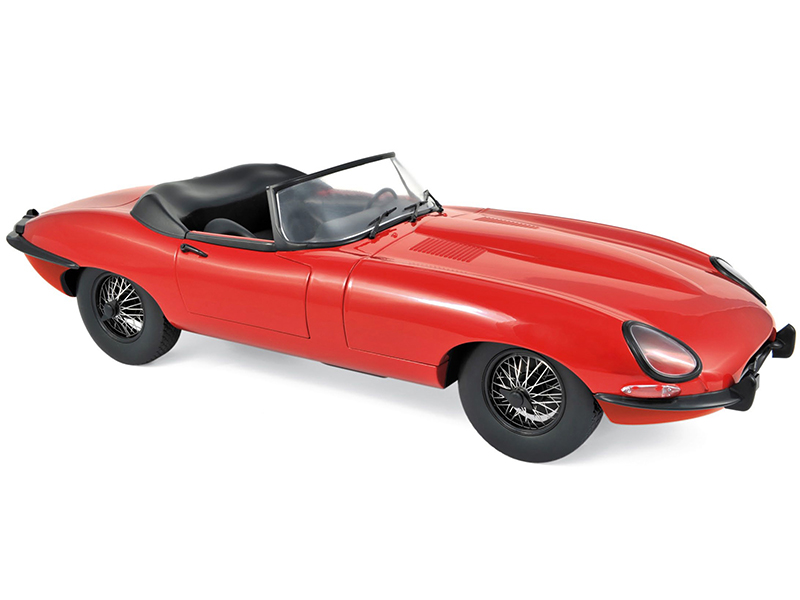 Image of 1962 Jaguar E-Type Cabriolet Red 1/12 Diecast Model Car by Norev