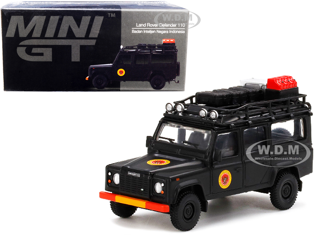 Land Rover Defender 110 RHD (Right Hand Drive) Black Badan Intelijen Negara Indonesia EMS Exclusive 1/64 Diecast Model Car by True Scale Miniatures