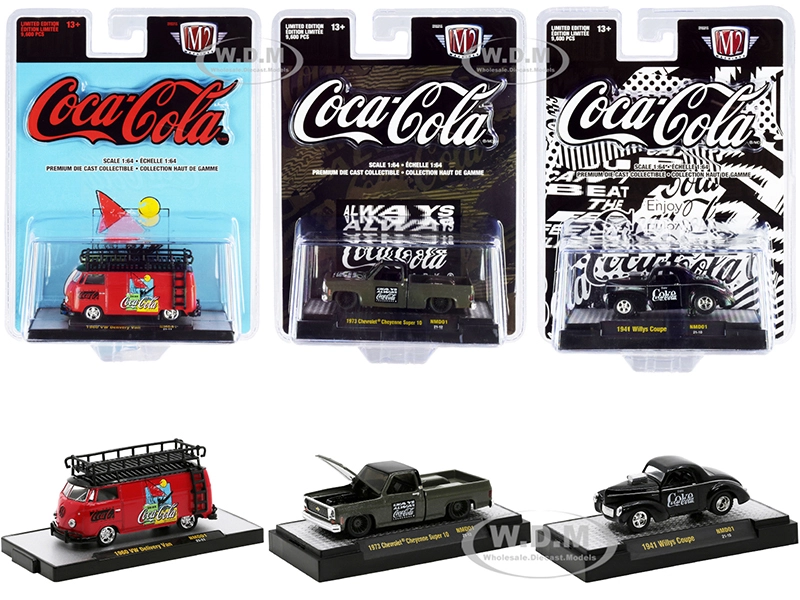 "Nomad" Coca-Cola Set of 3 pieces Release 1 Limited Edition to 9600 pieces Worldwide 1/64 Diecast Model Cars by M2 Machines