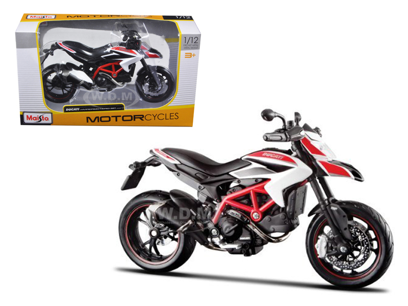 2013 Ducati Hypermotard Sp White 1/12 Motorcycle Model By Maisto