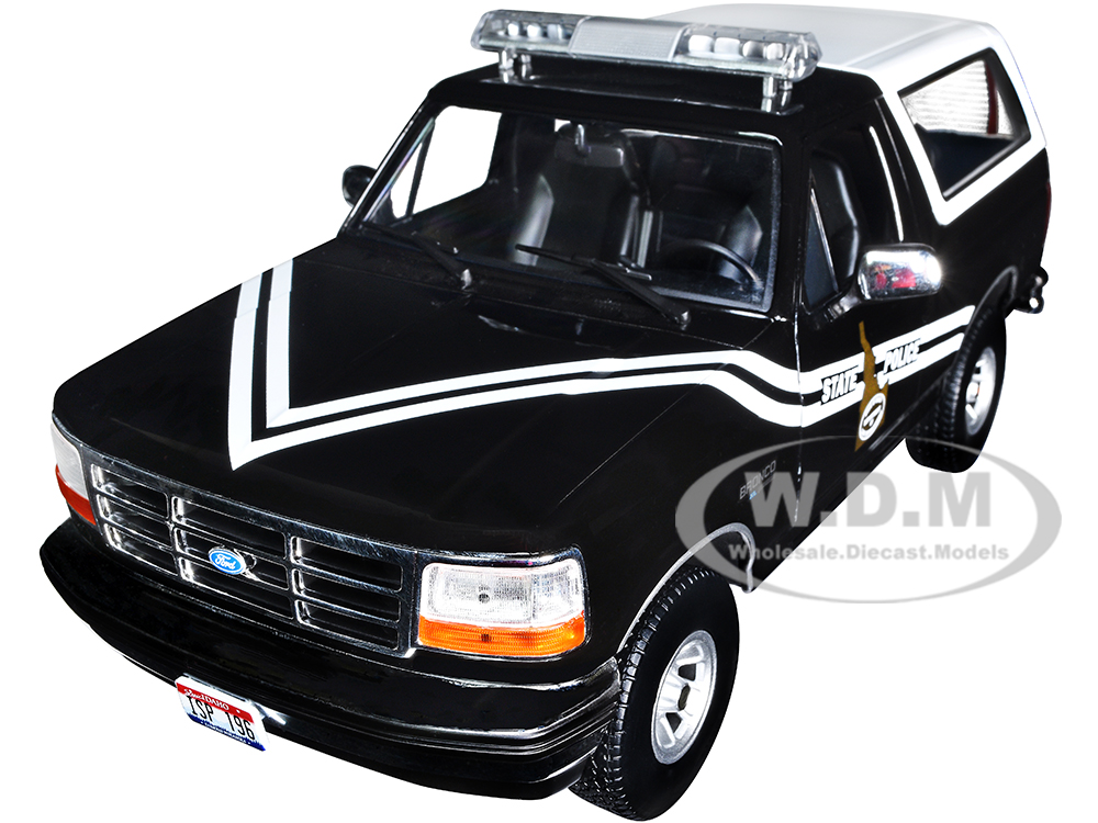 1996 Ford Bronco Black and White Idaho State Police Artisan Collection 1/18 Diecast Model Car by Greenlight