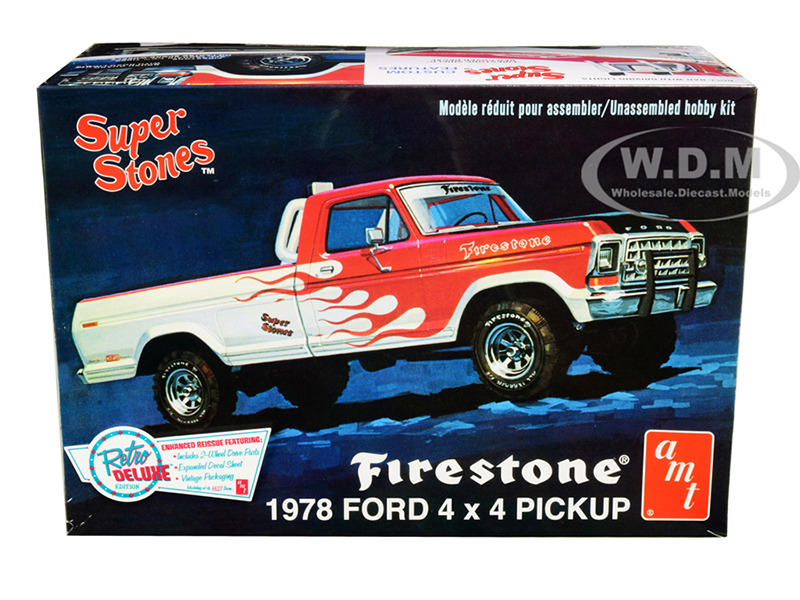 Skill 2 Model Kit 1978 Ford 4x4 Pickup Truck "Firestone Super Stones" 1/25 Scale Model by AMT