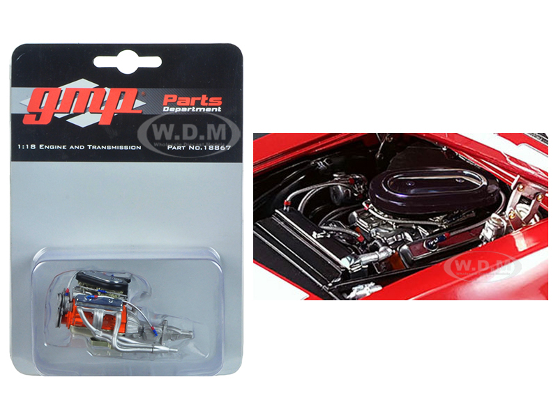 Engine And Transmission Replica From 1967 Chevrolet Camaro Z/28 Trans Am 302 Chevy-land Heinrich 1/18 Model By Gmp