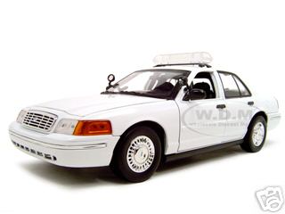 2001 Ford Crown Victoria Unmarked White Police Car 1/18 Diecast Model Car by Motormax