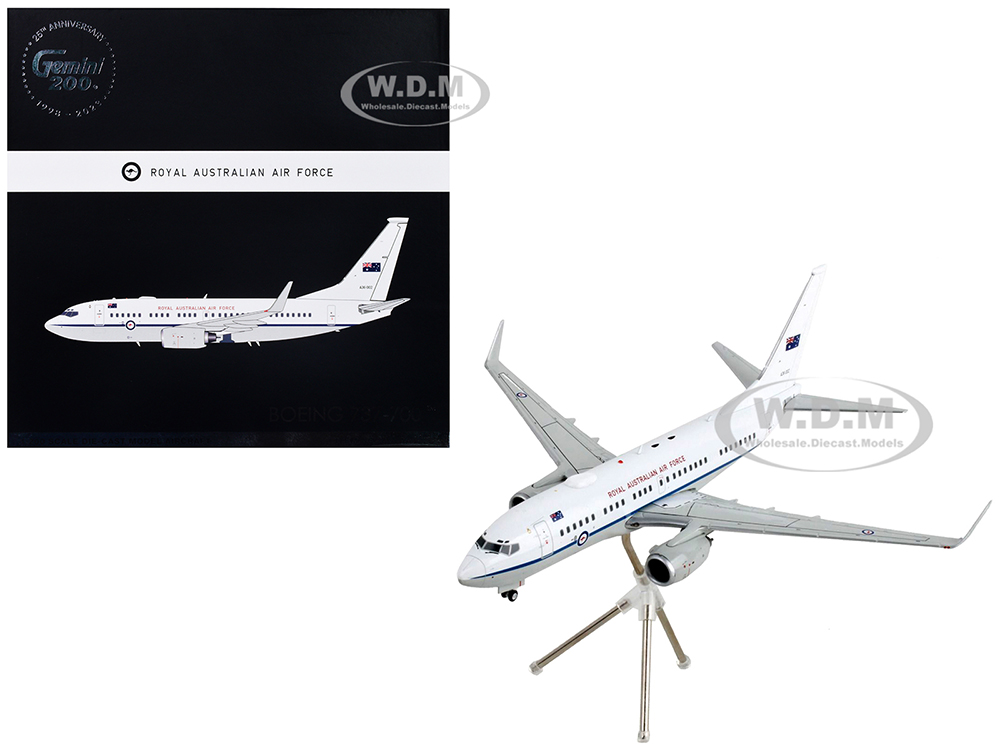Boeing 737-700 Transport Aircraft Royal Australian Air Force - A36-002 White and Gray Gemini 200 Series 1/200 Diecast Model Airplane by GeminiJets