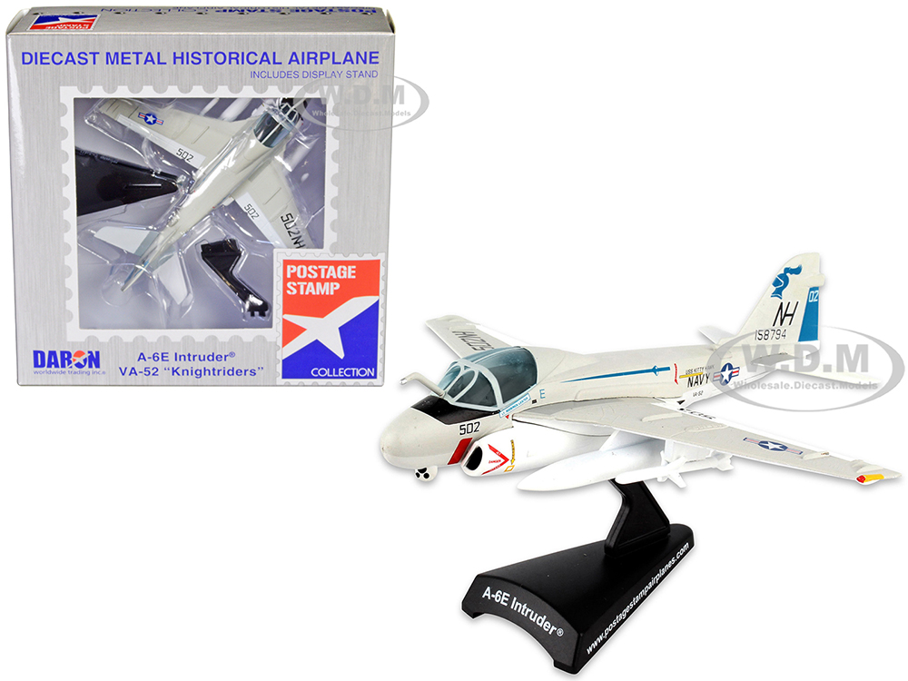 Grumman A-6E Intruder Aircraft "VA-52 Knightriders" United States Navy 1/140 Diecast Model Airplane by Postage Stamp