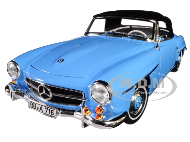 Image of 1957 Mercedes Benz 190 SL Cabriolet Blue 1/18 Diecast Model Car by Norev