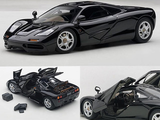 Mclaren F1 Jet Black Metallic With Openings 1/43 Diecast Car Model By Autoart