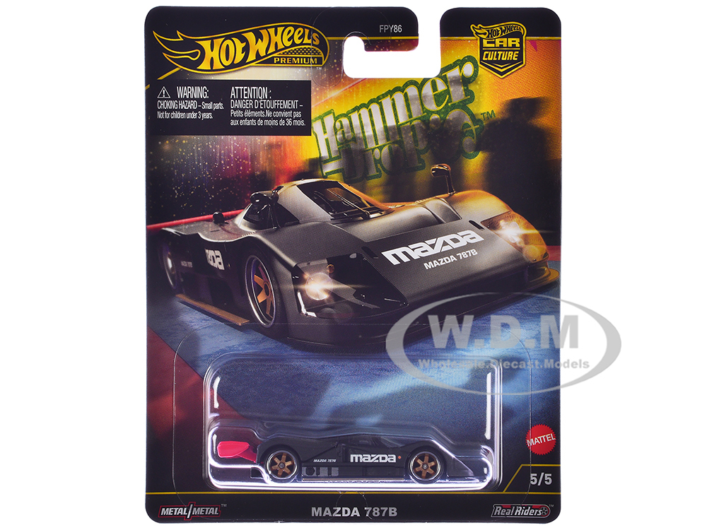 Mazda 787B Prototype Race Car Black "Hammer Drop" Series Diecast Model Car by Hot Wheels