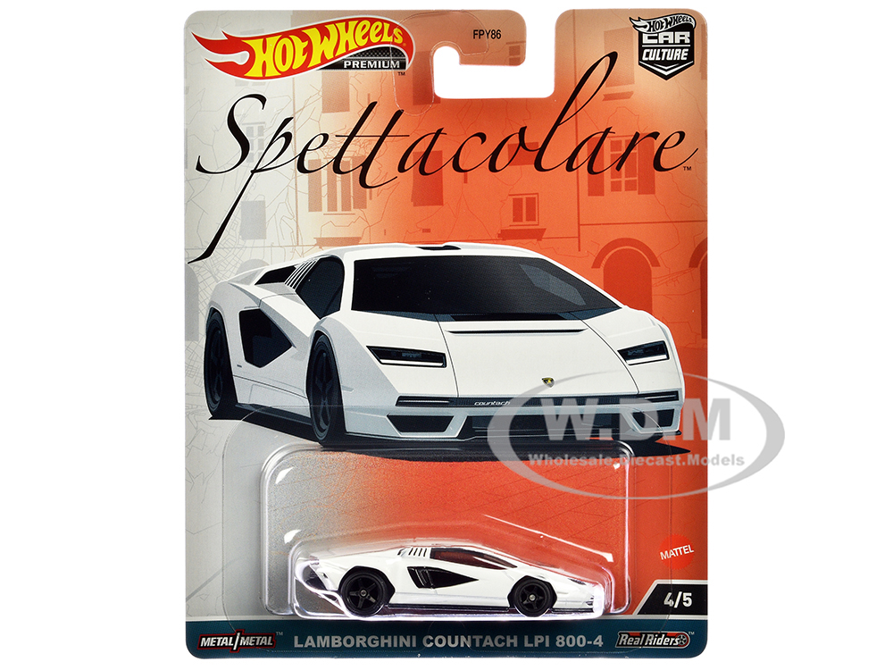 Lamborghini Countach LPI 800-4 White Spettacolare Series Diecast Model Car by Hot Wheels