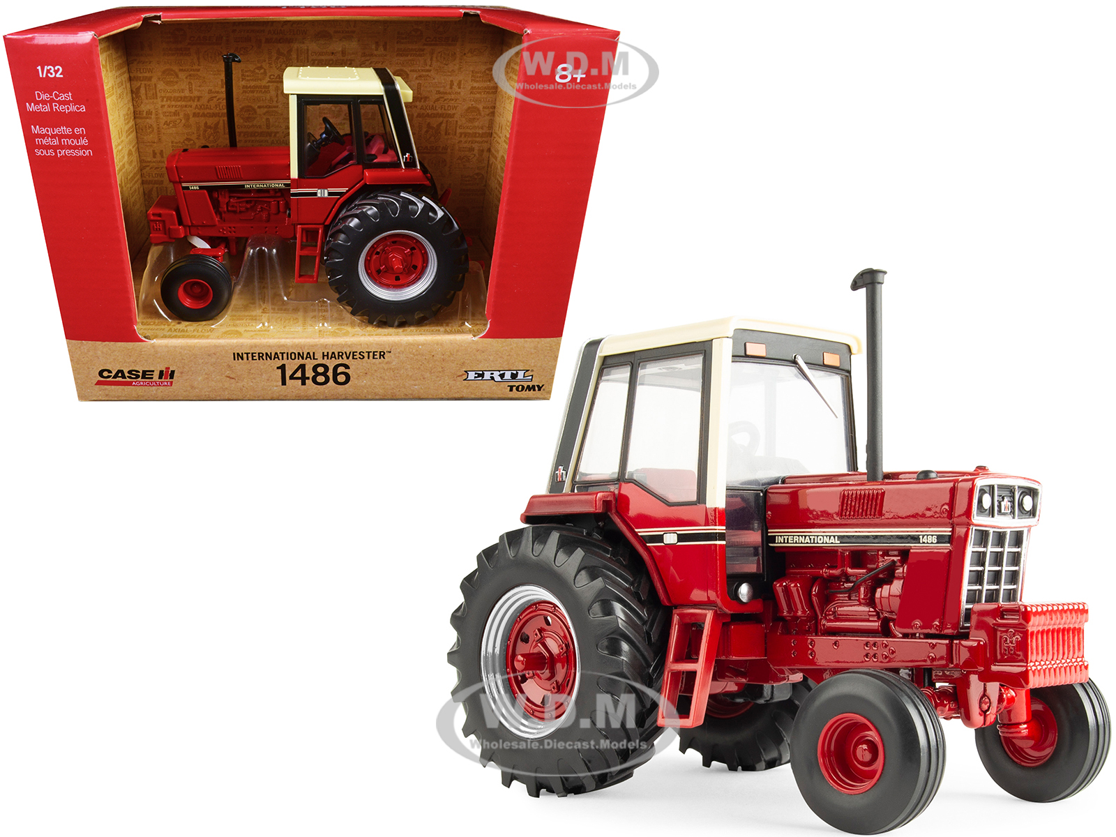 International Harvester 1486 Tractor Red with Cream Top "Case IH Agriculture" Series 1/32 Diecast Model by ERTL TOMY