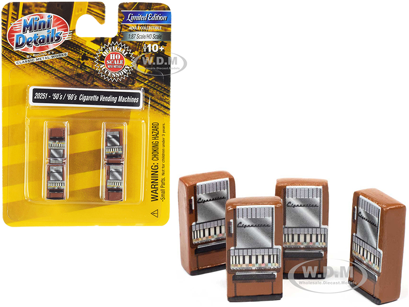 Image of 1950s-1960s Cigarette Vending Machines 4 piece Accessory Set for 1/87 (HO) Scale Models by Classic Metal Works