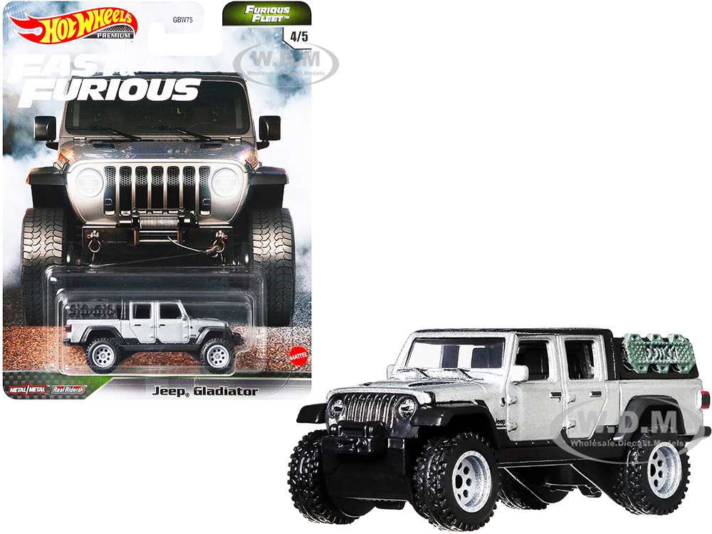 Jeep Gladiator Pickup Truck with Accessories Silver Metallic with Black Top "Fast &amp; Furious" Series Diecast Model Car by Hot Wheels