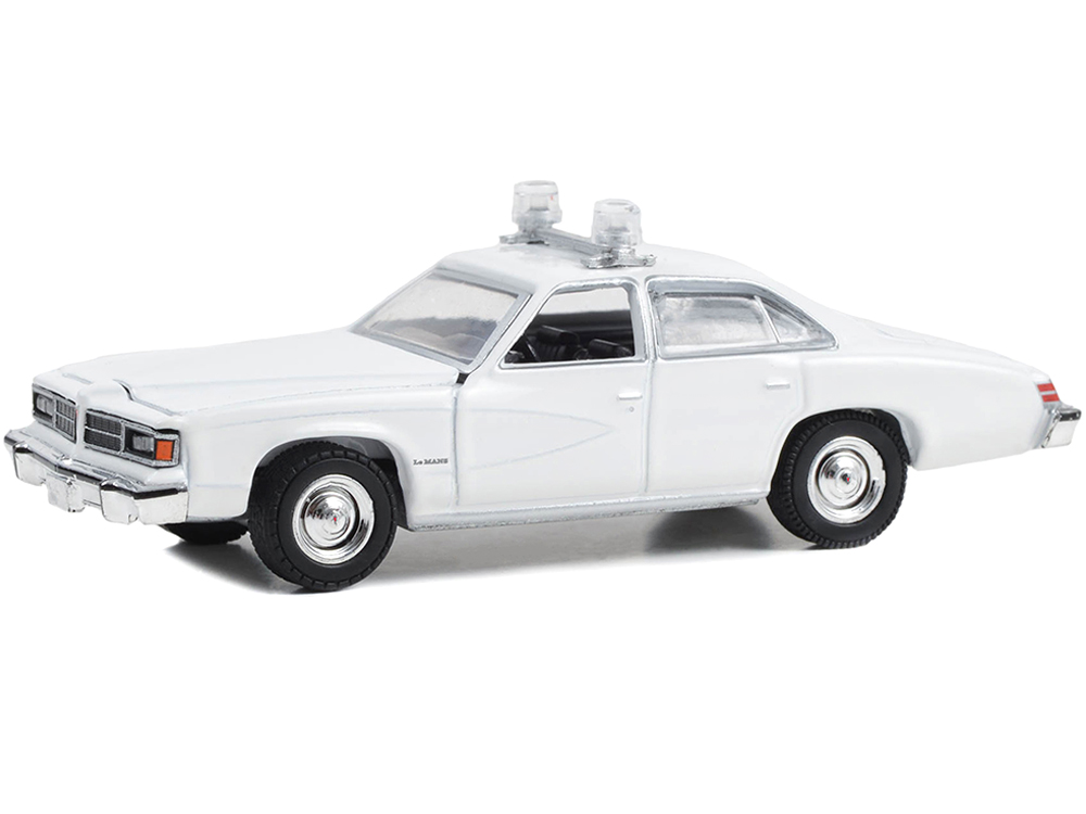 1976-1977 Pontiac LeMans Enforcer White "Hot Pursuit" "Hobby Exclusive" Series 1/64 Diecast Model Car by Greenlight