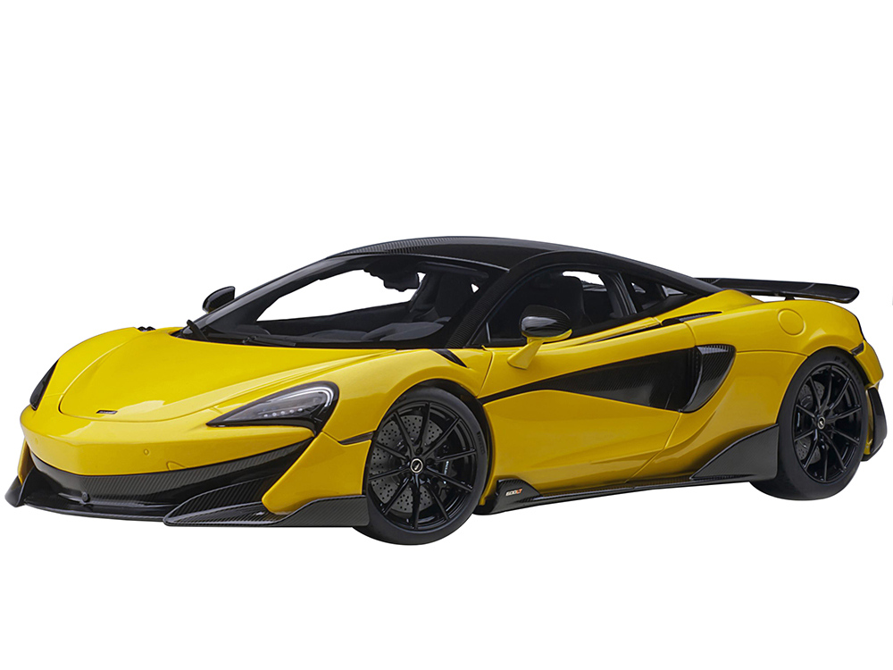 Mclaren 600LT Sicilian Yellow and Carbon 1/18 Model Car by Autoart