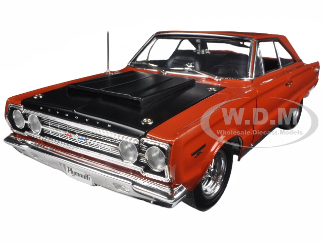 1967 Plymouth GTX HEMI Bullet Orange and Black Limited Edition to 714pcs 1/18 Diecast Model Car by Acme 1967 Plymouth GTX HEMI Bullet Orange and Black Limited Edition to 714pcs 1/18 Diecast Model Car by Acme