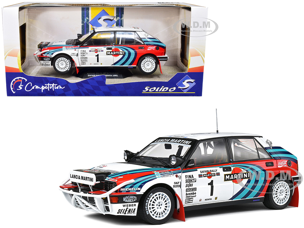 Lancia Delta HF Integrale #1 Jorge Recalde - Martin Christie 3rd Place Safari Rallye Kenya (1991) Competition Series 1/18 Diecast Model Car by Solido