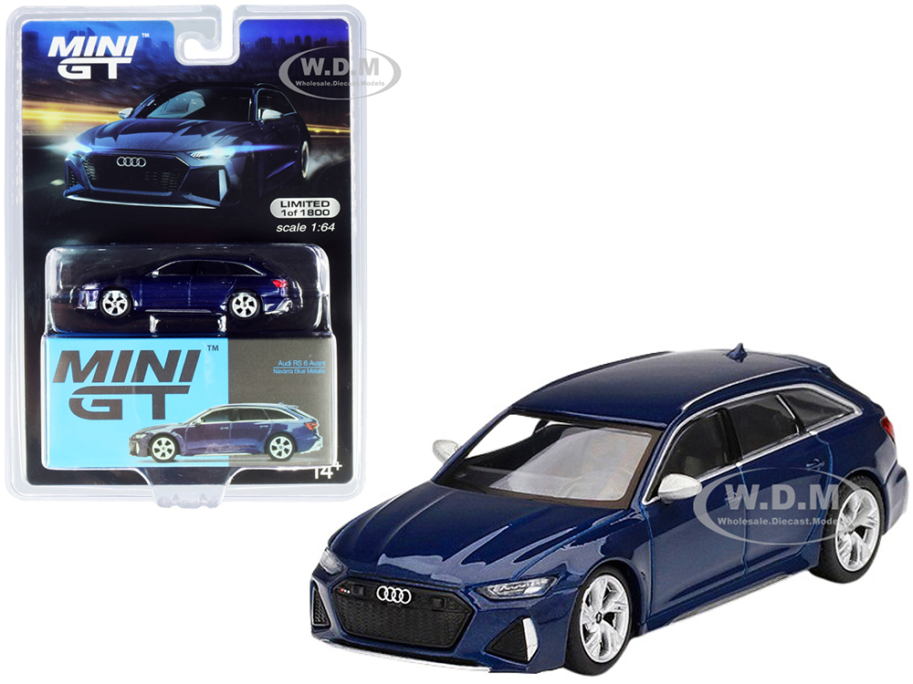 Audi RS 6 Avant Navarra Blue Metallic Limited Edition to 1800 pieces Worldwide 1/64 Diecast Model Car by True Scale Miniatures