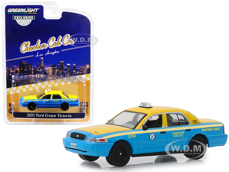 2011 Ford Crown Victoria "Checker Cab Co." Taxi City of Los Angeles California 1/64 Diecast Model Car by Greenlight