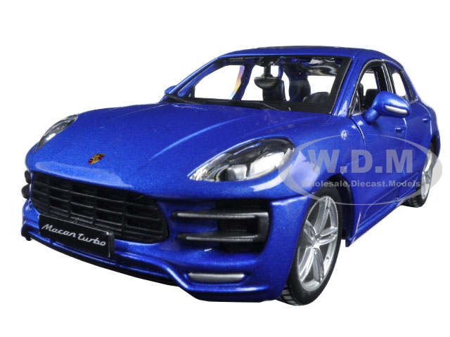 Image of Porsche Macan Turbo Metallic Blue 1/24 Diecast Model Car by Bburago