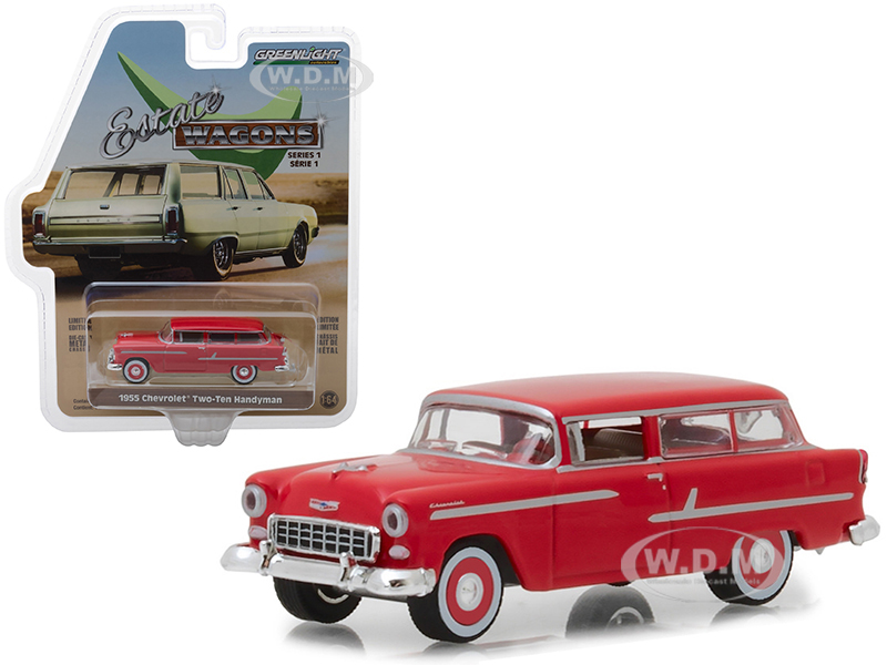 1955 Chevrolet Two-Ten Handyman Gypsy Red Estate Wagons Series 1 1/64 Diecast Model Car by Greenlight