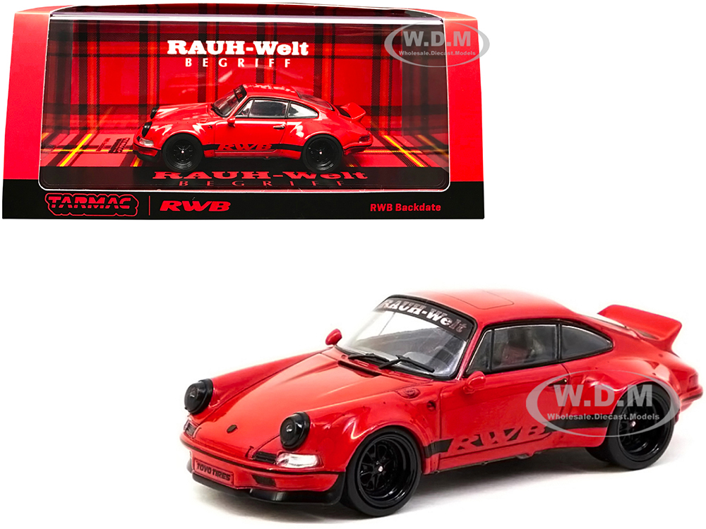 RWB Backdate Red with Black Stripes RAUH-Welt BEGRIFF 1/43 Diecast Model Car by Tarmac Works