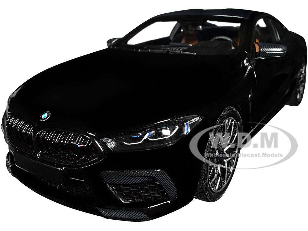 2020 BMW M8 Coupe Black Metallic with Carbon Top 1/18 Diecast Model Car by Minichamps