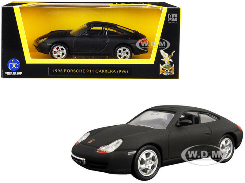 1998 Porsche 911 (996) Carrera Matt Black 1/43 Diecast Model Car By Road Signature