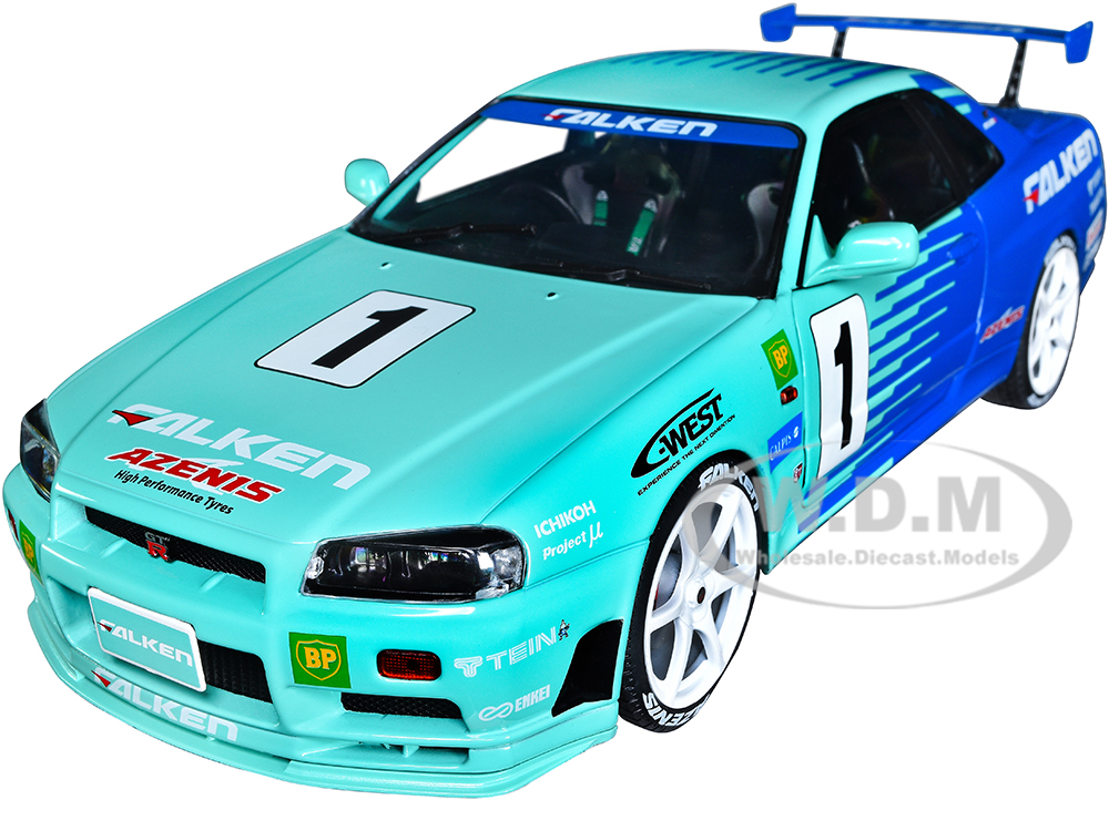 Nissan Skyline GT-R (R34) RHD (Right Hand Drive) #1 Hironori Takeuchi - Yuji Tachikawa Falken JGTC (Japan Grand Touring Championship) (2001) Competition Series 1/18 Diecast Model Car by Solido