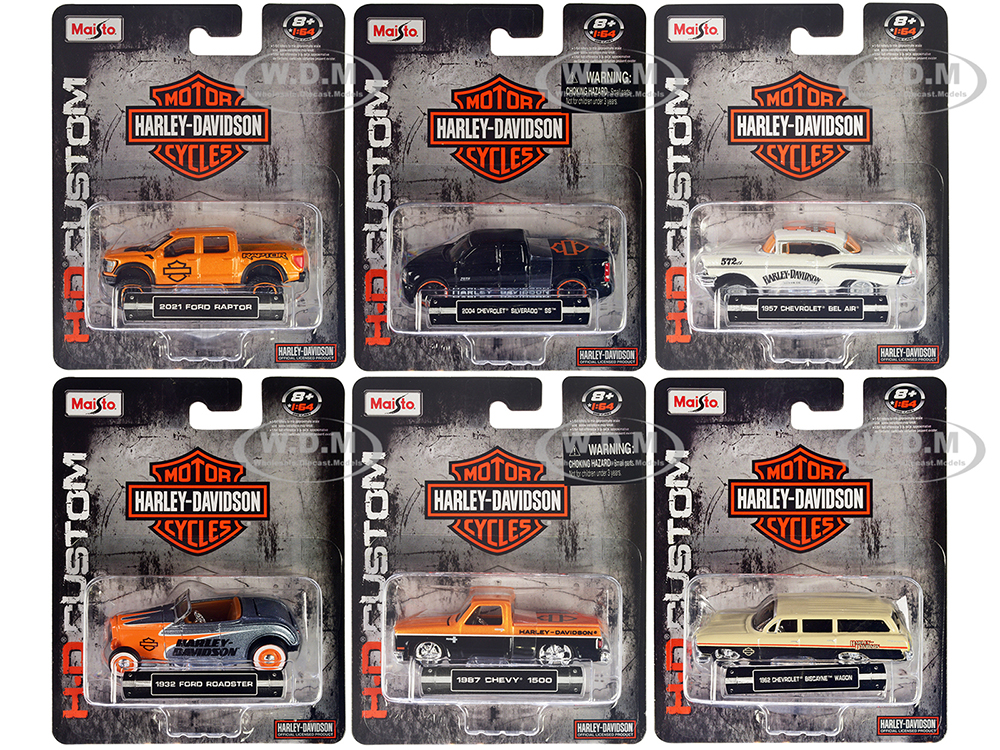 Harley Davidson Assortment (2023) Set of 6 pieces 1/64 Diecast Model Cars by Maisto