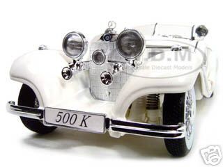 1936 Mercedes Benz 500 K Special Roadster White 1/18 Diecast Model Car by Maisto
