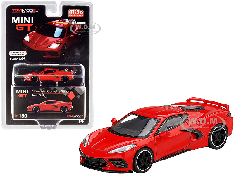 Image of 2020 Chevrolet Corvette Stingray C8 Torch Red Limited Edition to 3600 pieces Worldwide 1/64 Diecast Model Car by True Scale Miniatures