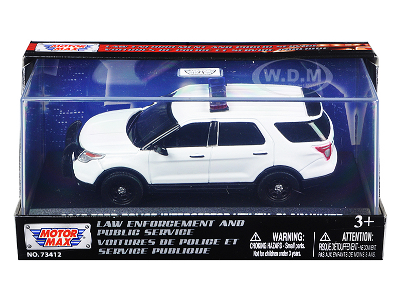 2015 Ford Police Interceptor Utility Plain White 1/43 Diecast Model Car by Motormax