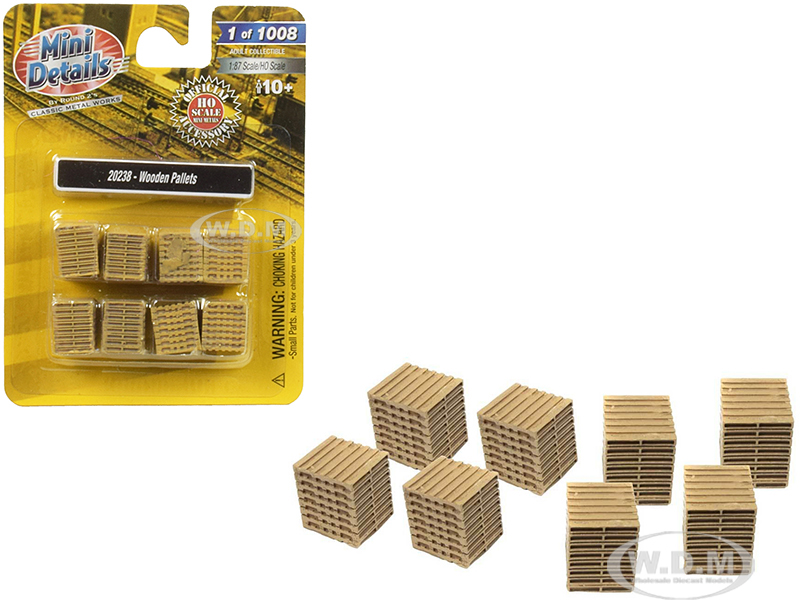 Wooden Pallets 8 Piece Accessory Set 1/87 (ho) Scale By Classic Metal Works