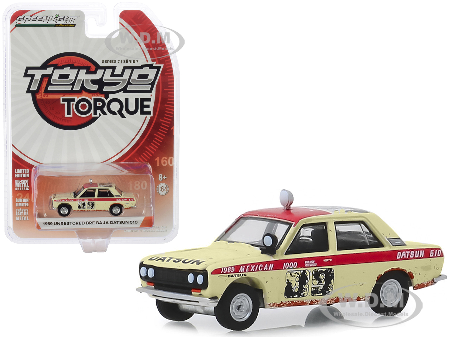 1969 Datsun 510 4-door Sedan 89 Peter Brock "brock Racing Enterprises" (bre) Mexican 1000 Rally (1969) (unrestored) "tokyo Torque" Series 7 1/64 Diec