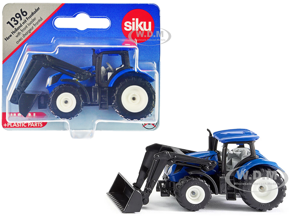 New Holland T7.315 Tractor With Front Loader Blue And Black Diecast Model By Siku