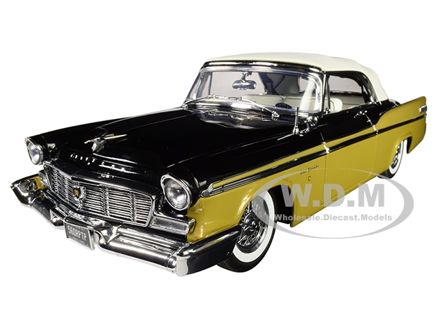 1956 Chrysler New Yorker St. Regis Convertible Nugget Gold And Raven Black With White Top Limited Edition To 558 Pieces Worldwide 1/18 Diecast Model