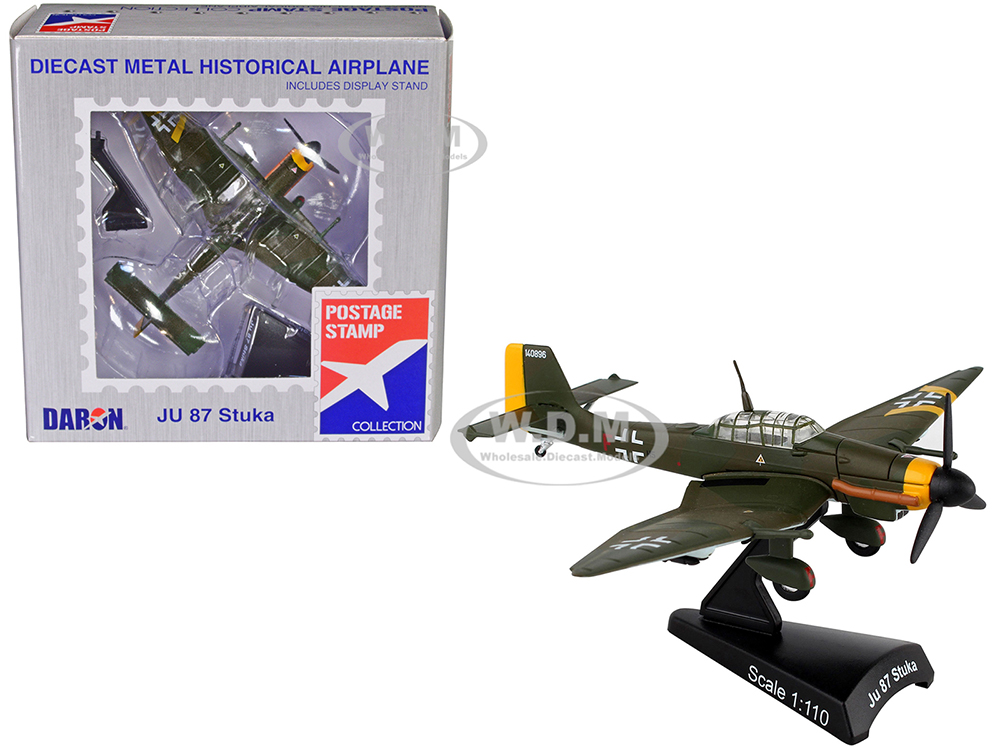 Junkers JU 87 Stuka Aircraft "World War II" German Luftwaffe 1/110 Diecast Model Airplane by Postage Stamp