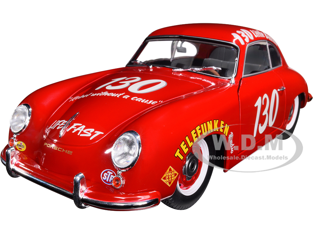 1953 Porsche 356 Pre-A 130 Red "James Dean Tribute" "Competition" Series 1/18 Diecast Model Car by Solido