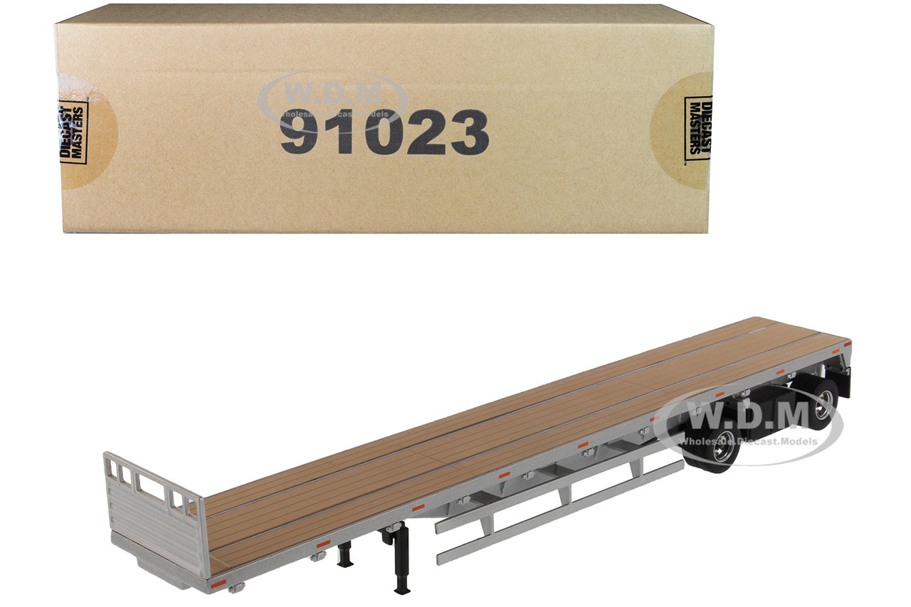 53 Flat Bed Trailer Silver "Transport Series" 1/50 Diecast Model by Diecast Masters