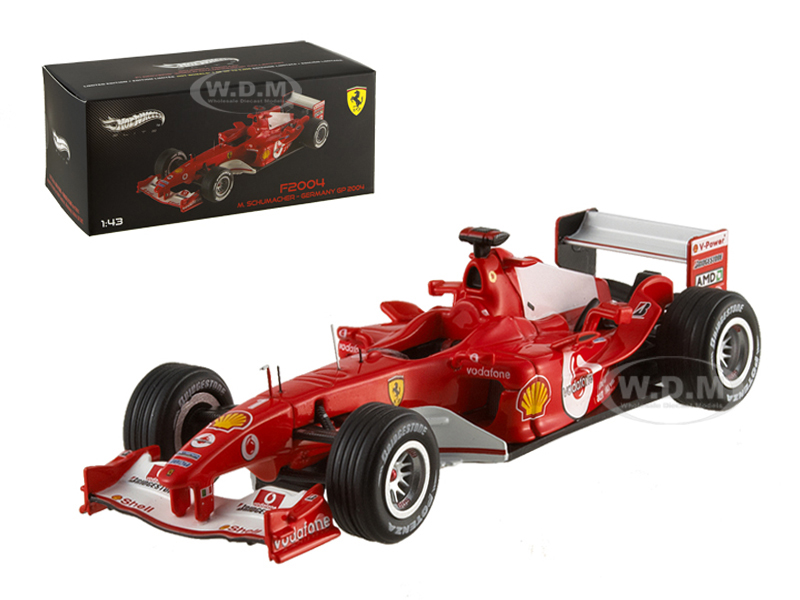 Ferrari F2004 Michael Schumacher Germany GP 2004 Elite Edition 1/43 Diecast Model Car by Hotwheels