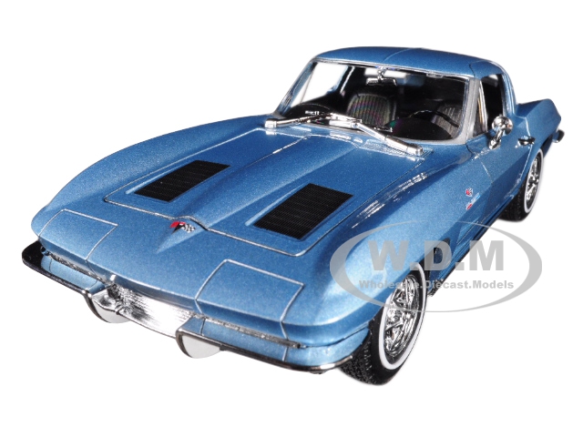 1963 Chevrolet Corvette Light Blue Metallic 1/24-1/27 Diecast Model Car by Welly